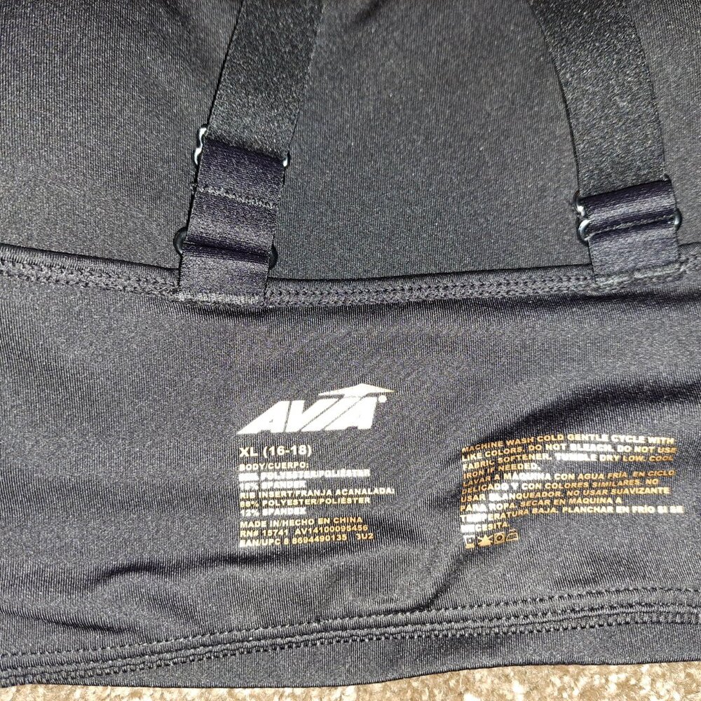 AVIA Black Stretch Molded Racerback Sportbra SZ Xl - Picture 4 of 4